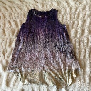 Purple ombré white/yellow tank top